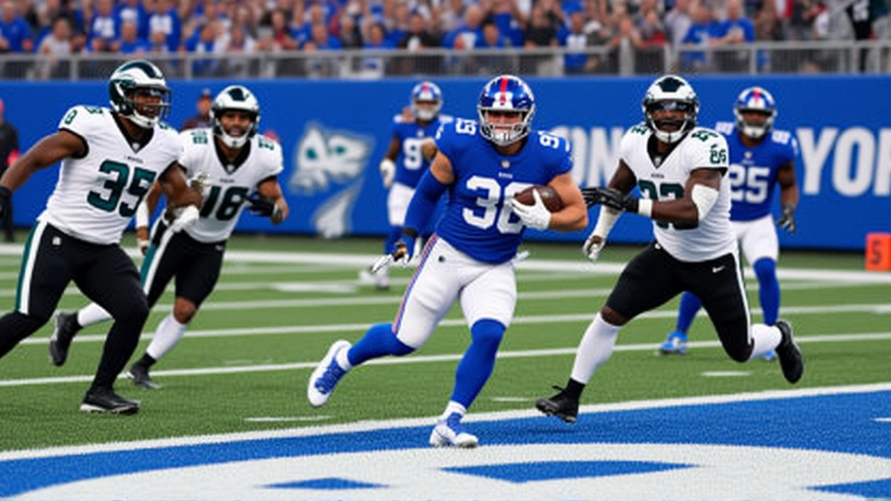 Cam Skattebo’s 3‑TD Night Powers Giants Past Eagles 34‑17